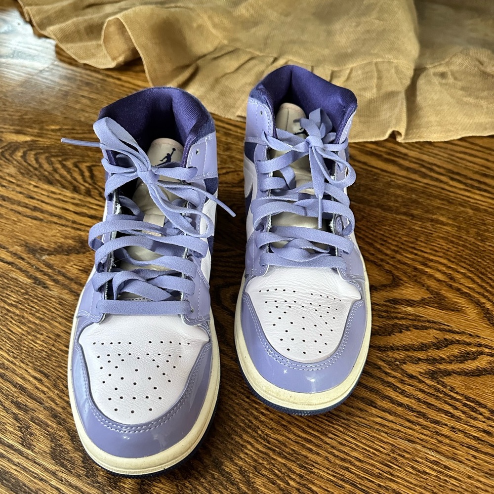 Nike Purple and White High-Top Sneakers